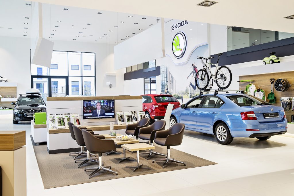 Nově otevřený showroom Škoda v Hradci Králové.